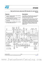 STI5205CVUD datasheet pdf ST Microelectronics