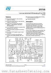 STI7105-IUD datasheet pdf ST Microelectronics