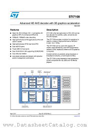 STI7108-BWB datasheet pdf ST Microelectronics