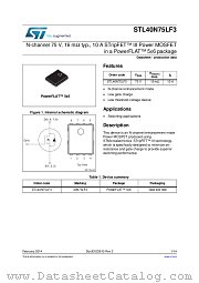 STL40N75LF3 datasheet pdf ST Microelectronics