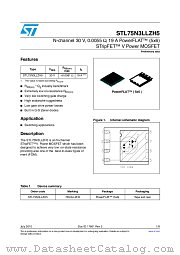 STL75N3LLZH5 datasheet pdf ST Microelectronics