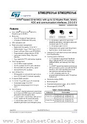 STM32F031G4U7TR datasheet pdf ST Microelectronics