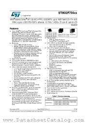STM32F756NG datasheet pdf ST Microelectronics