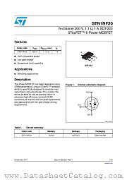 STN1NF20 datasheet pdf ST Microelectronics