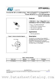 STP160N3LL datasheet pdf ST Microelectronics