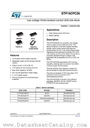 STP16CPC26PTR datasheet pdf ST Microelectronics