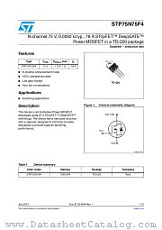 STP75N75F4 datasheet pdf ST Microelectronics