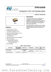 STPS1045HR datasheet pdf ST Microelectronics
