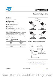 STPS20SM60CT datasheet pdf ST Microelectronics