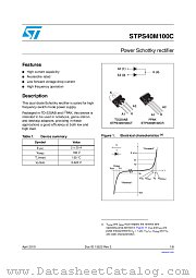 STPS40M100CR datasheet pdf ST Microelectronics