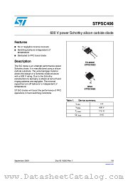STPSC406 datasheet pdf ST Microelectronics