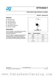 STTH1003SBY-TR datasheet pdf ST Microelectronics