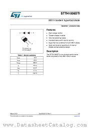 STTH1008DTI datasheet pdf ST Microelectronics