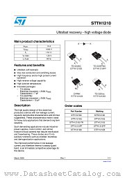 STTH1210 datasheet pdf ST Microelectronics