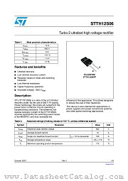 STTH12S06FP datasheet pdf ST Microelectronics