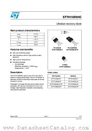 STTH16R04CG-TR datasheet pdf ST Microelectronics