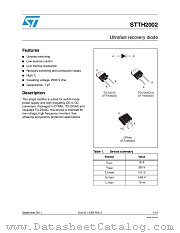 STTH2002 datasheet pdf ST Microelectronics
