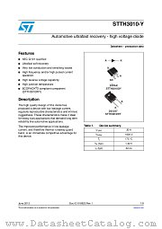 STTH3010-Y datasheet pdf ST Microelectronics