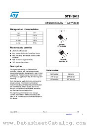 STTH3012 datasheet pdf ST Microelectronics