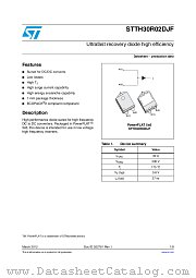 STTH30R02DJF datasheet pdf ST Microelectronics