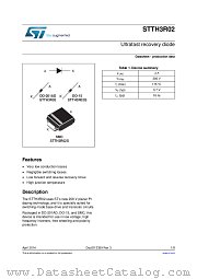 STTH3R02S datasheet pdf ST Microelectronics
