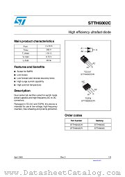 STTH6002CPI datasheet pdf ST Microelectronics