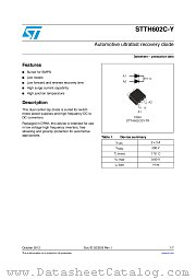 STTH602C-Y datasheet pdf ST Microelectronics