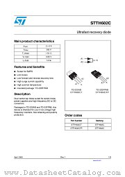 STTH602CT datasheet pdf ST Microelectronics