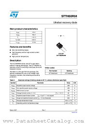 STTH60R04W datasheet pdf ST Microelectronics