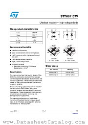 STTH6110TV datasheet pdf ST Microelectronics