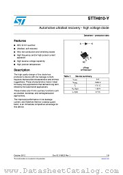 STTH810-Y datasheet pdf ST Microelectronics