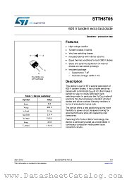 STTH8T06 datasheet pdf ST Microelectronics