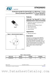STW22N95K5 datasheet pdf ST Microelectronics