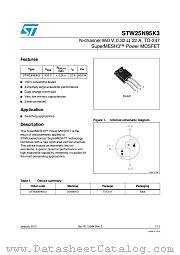 STW25N95K3 datasheet pdf ST Microelectronics