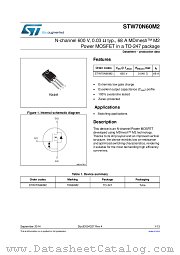 STW70N60M2 datasheet pdf ST Microelectronics