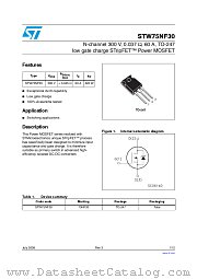 STW75NF30 datasheet pdf ST Microelectronics
