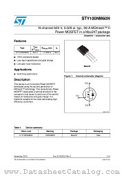 STY100NM60N datasheet pdf ST Microelectronics