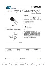 STY130NF20D datasheet pdf ST Microelectronics