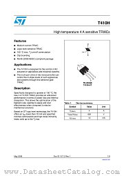 T410H datasheet pdf ST Microelectronics