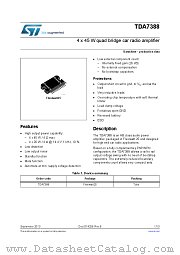 TDA7388 datasheet pdf ST Microelectronics