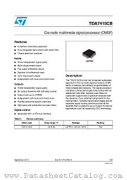 TDA7415CBTR datasheet pdf ST Microelectronics