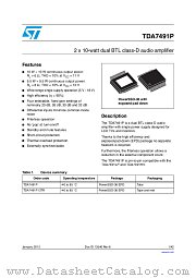 TDA7491P13TR datasheet pdf ST Microelectronics