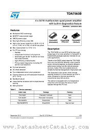 TDA7563BPDTR datasheet pdf ST Microelectronics