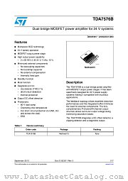 TDA7576B datasheet pdf ST Microelectronics