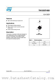TN1205T-600 datasheet pdf ST Microelectronics