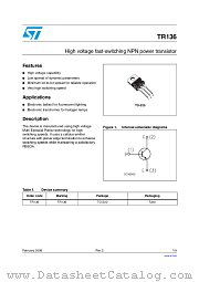 TR136 datasheet pdf ST Microelectronics