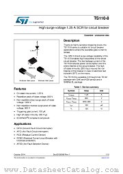 TS110-8A2 datasheet pdf ST Microelectronics