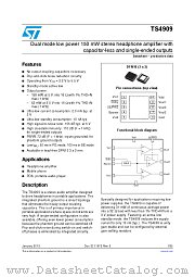 TS4909IQT datasheet pdf ST Microelectronics