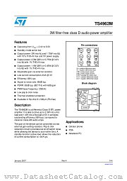 TS4962M datasheet pdf ST Microelectronics