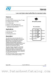 TSH103IDT datasheet pdf ST Microelectronics